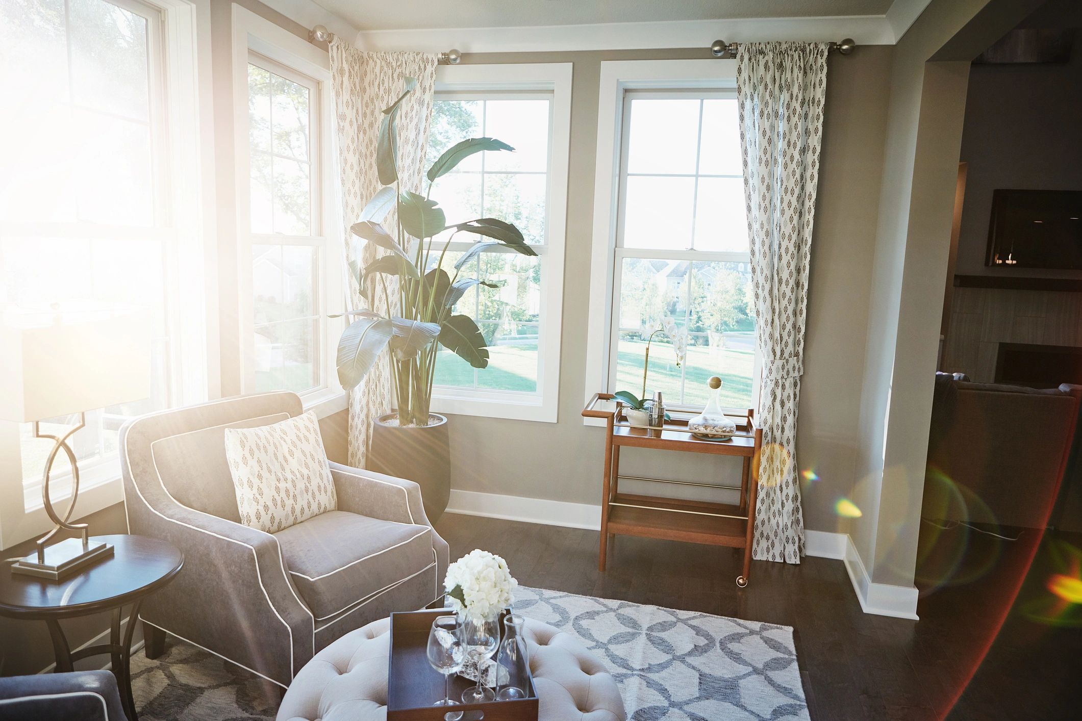 Comfortable living room representing a home safety check